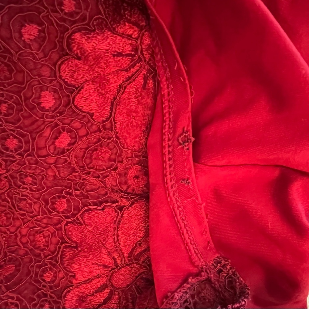 Elegant Red Lace Blouse - Picture 9 of 11